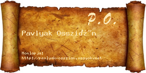 Pavlyak Osszián névjegykártya